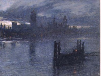 Westminster von der Lambeth-Brücke von Albert Goodwin