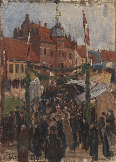 Markt auf dem Stege Torv von Albert Gottschalk