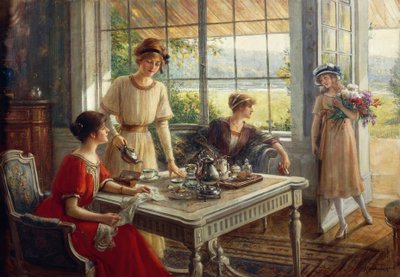 Frauen beim Tee, von Albert Lynch (1851-1912) von Albert Lynch