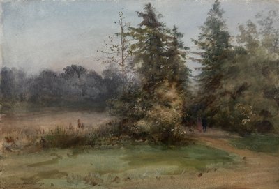 Landschaft mit zwei Figuren von Albert Nikolaevich Benois