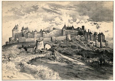 Mittelalterliche Stadt Carcassonne von Albert Robida