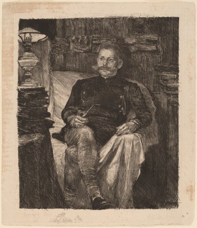 Franz Rose in seinem Arbeitszimmer von Albert Welti