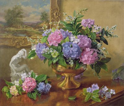 Stillleben mit Hortensien und Flieder von Albert Williams