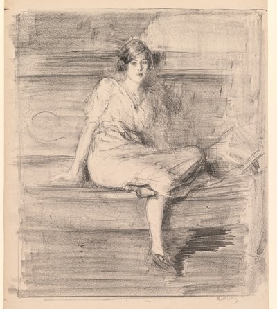 Junge Dame sitzend, 1914 von Albert de Belleroche