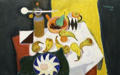 Stillleben mit Birnen von Alberto Morrocco