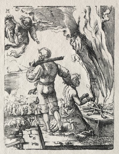 Abrahams Opfer, um 1520 von Albrecht Altdorfer