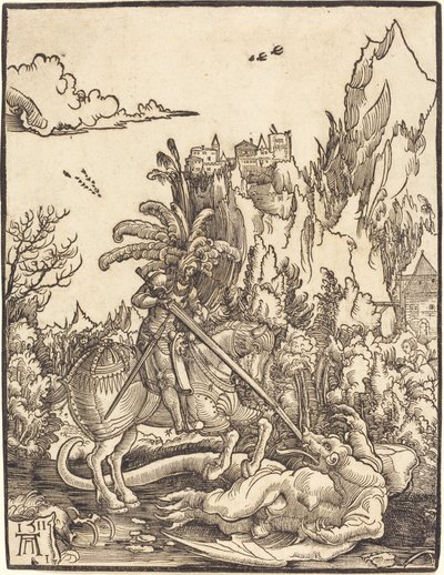 Sankt Georg tötet den Drachen von Albrecht Altdorfer