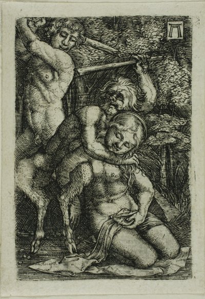 Zwei Satyrn kämpfen um eine Nymphe von Albrecht Altdorfer