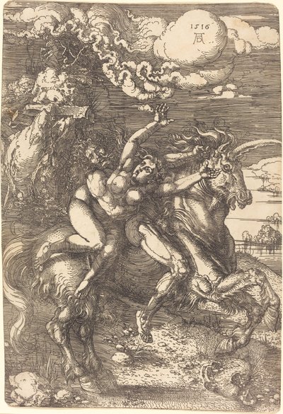 Entführung auf einem Einhorn von Albrecht Dürer