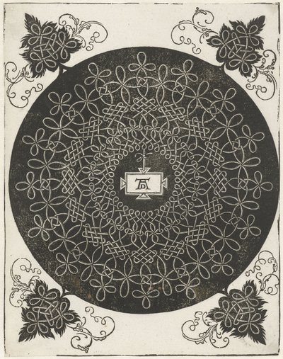 Stickmuster mit rechteckigem Schild von Albrecht Dürer