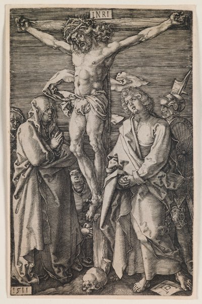 Kreuzigung, aus der Serie „Die gravierte Passion“ von Albrecht Dürer