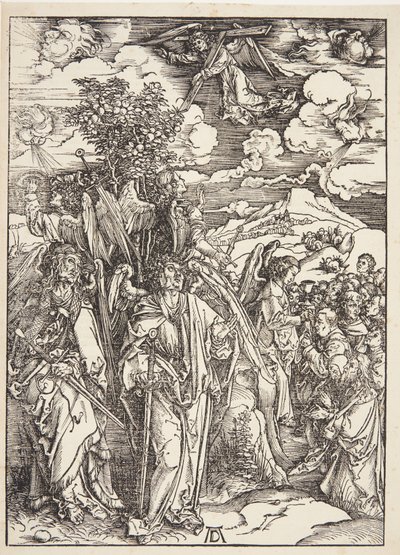 Vier Engel halten die Winde zurück von Albrecht Dürer