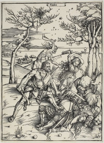 Herkules besiegt die Molioniden-Zwillinge von Albrecht Dürer