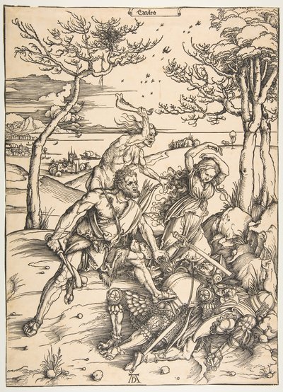 Herkules besiegt die Molioniden-Zwillinge von Albrecht Dürer