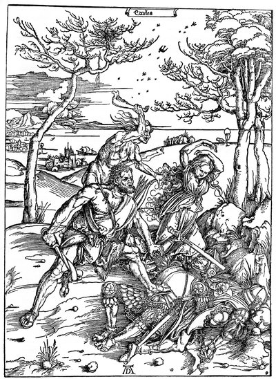 Herkules tötet die Molioniden, um 1496-1498, 1936 von Albrecht Dürer