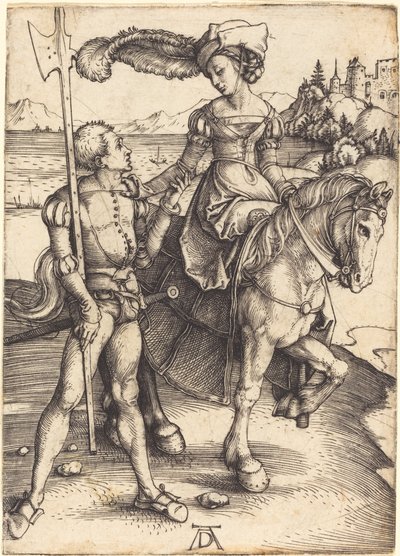 Dame zu Pferd und der Landsknecht von Albrecht Dürer