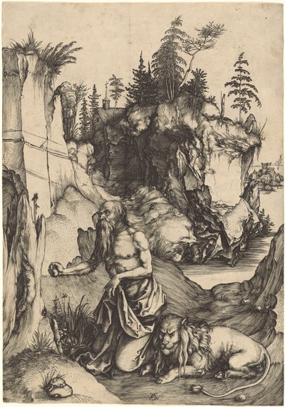 Der büßende heilige Hieronymus in der Wildnis von Albrecht Dürer