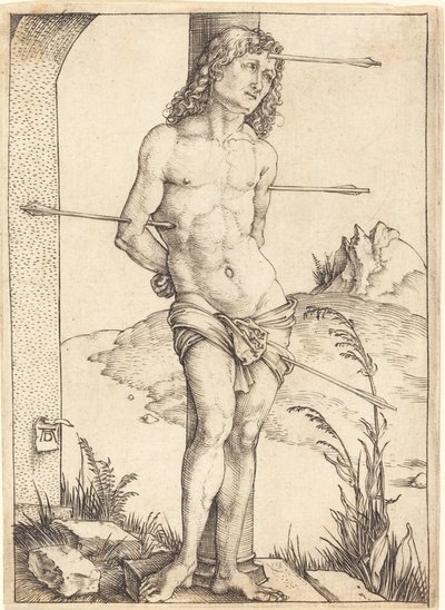 Der heilige Sebastian an die Säule gebunden von Albrecht Dürer