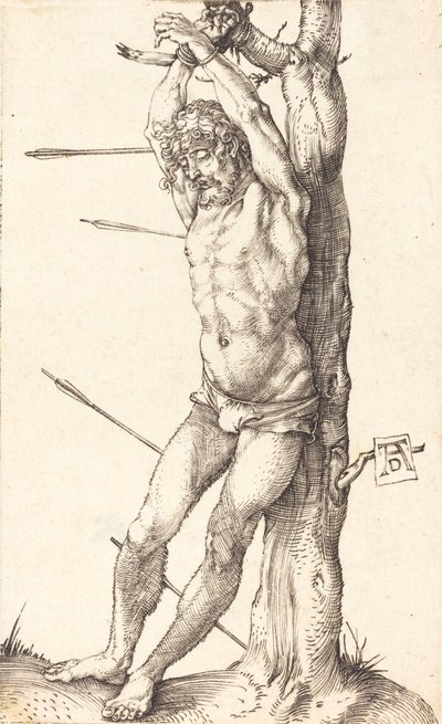 Der heilige Sebastian an den Baum gebunden, 1500-1501 von Albrecht Dürer