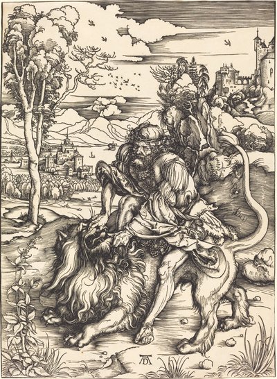 Samson kämpft mit dem Löwen von Albrecht Dürer