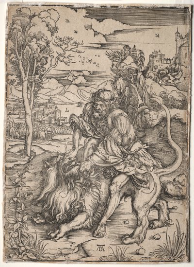 Samson tötet den Löwen von Albrecht Dürer
