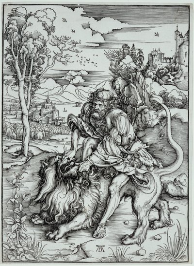 Samson erschlägt den Löwen von Albrecht Dürer