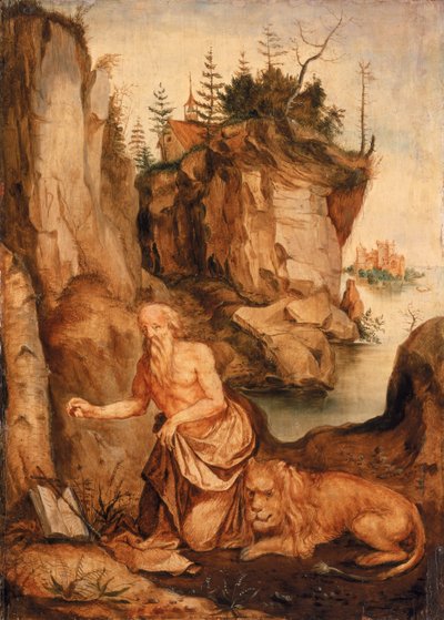 St. Hieronymus und der Löwe, ca. 1500 von Albrecht Dürer