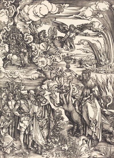 Die babylonische Hure, wahrscheinlich um 1496-1498 von Albrecht Dürer