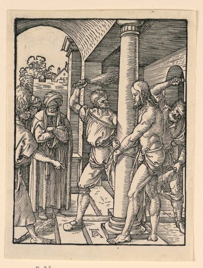 Die Geißelung, aus der Serie „Die kleine Passion“ von Albrecht Dürer