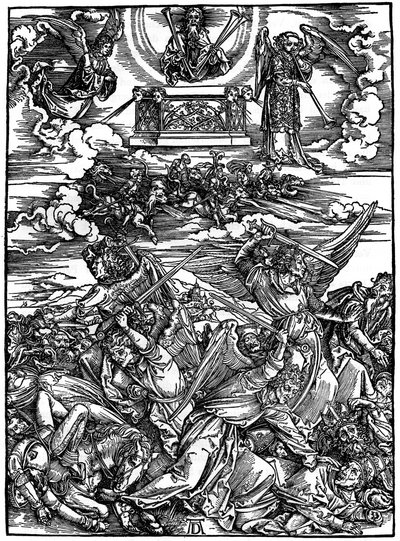 Die vier rachsüchtigen Engel, 1498, 1936 von Albrecht Dürer