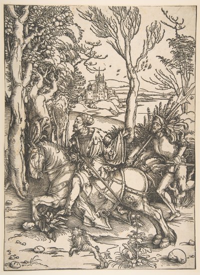 Der Ritter und der Mann in Rüstung von Albrecht Dürer