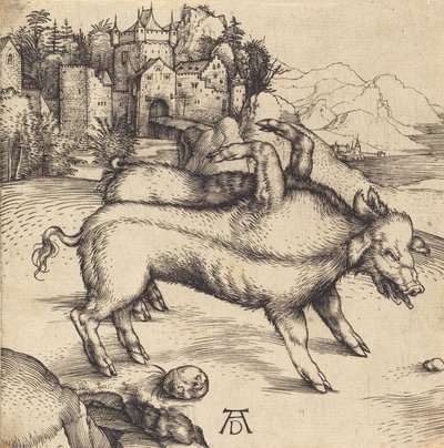 Das monströse Schwein von Landser, wahrscheinlich 1496 von Albrecht Dürer