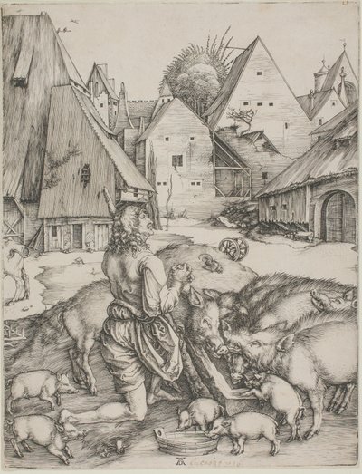 Der verlorene Sohn unter den Schweinen von Albrecht Dürer