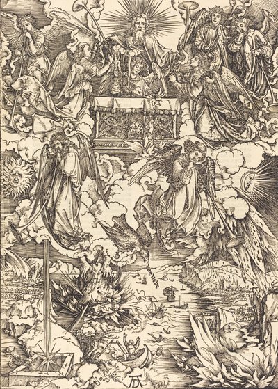 Die sieben Engel mit den Trompeten, 1498 von Albrecht Dürer