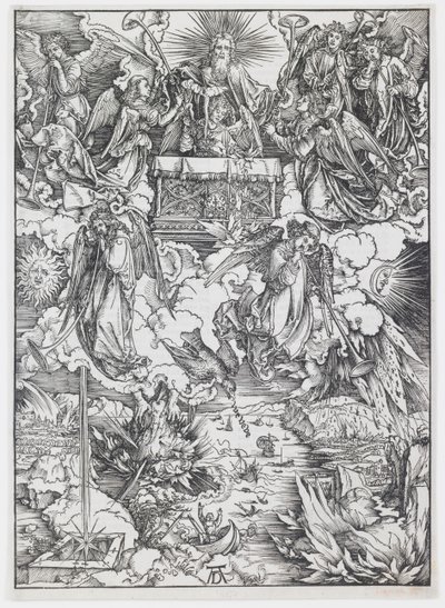 Die sieben Trompeten, aus „Die Apokalypse“ von Albrecht Dürer