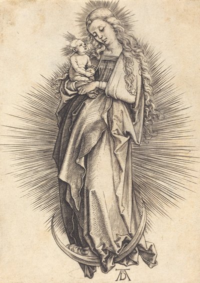 Die Jungfrau auf dem Halbmond, ca. 1498-1499 von Albrecht Dürer