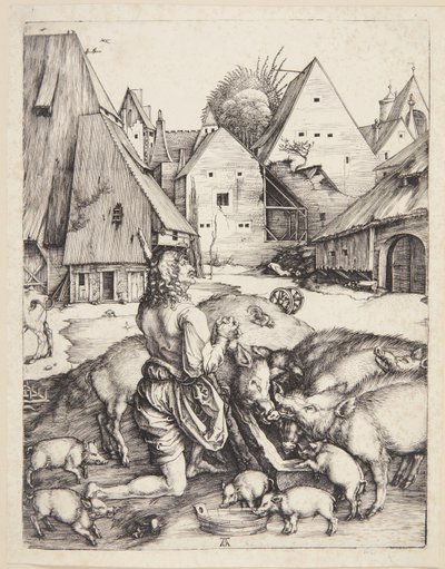 Der verlorene Sohn unter den Schweinen von Albrecht Dürer
