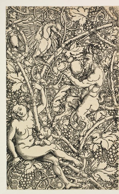 Zwei Entwürfe für Wandteppiche mit Satyrfamilie von Albrecht Dürer