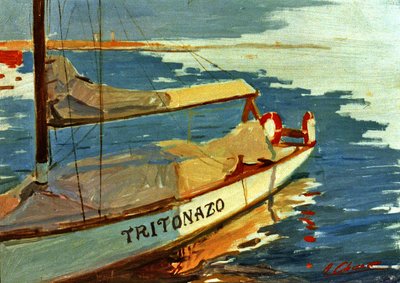 Marina mit Boot von Alejandro Cabeza