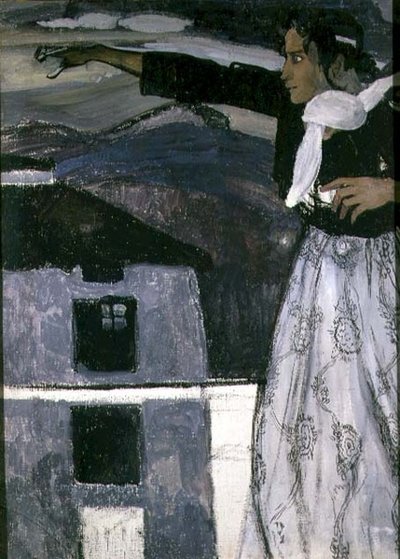 Frau in Grau von Aleksandr Jakovlevic Golovin