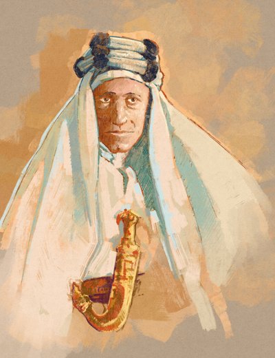Porträt von Lawrence von Arabien (Illustration) von Alessandro Lonati