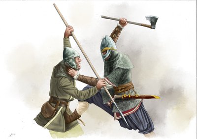 Wikingerkrieger im Kampf von Alessandro Lonati