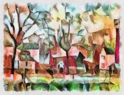 Landschaft in Rosa von Alex Caminker