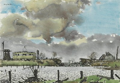 Zerstörte Brücke, Deutschland von Alex Colville