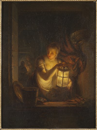 Eine Frau mit einer Laterne, 1818 von Alexander Lauréus