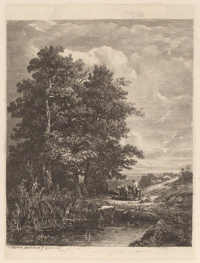 Reiter an einem Teich von Alexandre Calame