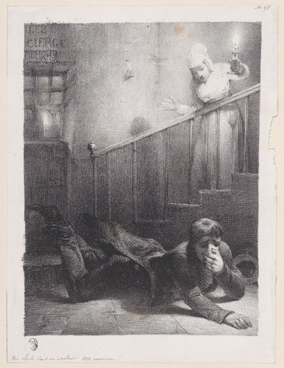 Ein Sturz die Treppe hinunter von Alexandre Gabriel Decamps
