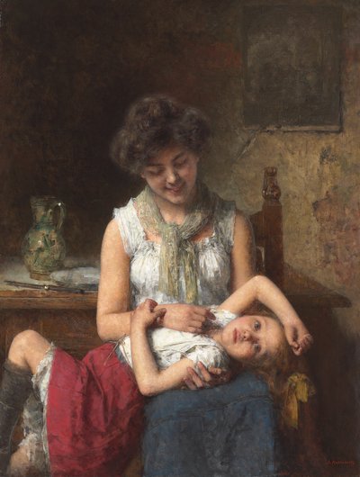 Launisches Mädchen, ca. 1900 von Alexei Alexevich Harlamoff