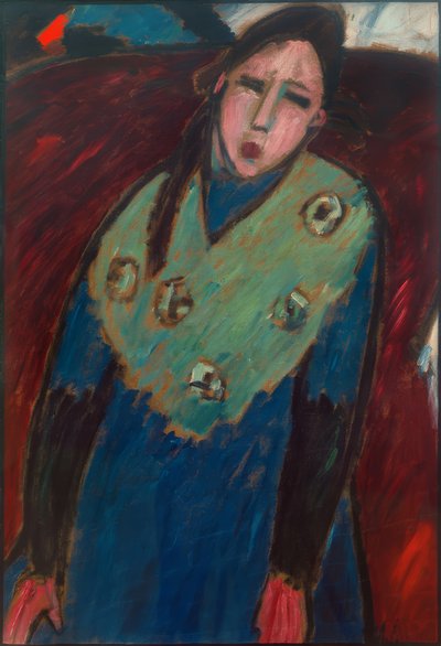 Mädchen mit grüner Stola von Alexej von Jawlensky