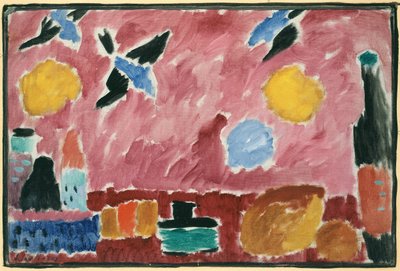 Mit rot gemustertem Tapetenmuster, 1915 von Alexej von Jawlensky